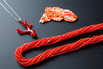 宝石珊瑚のアクセサリー