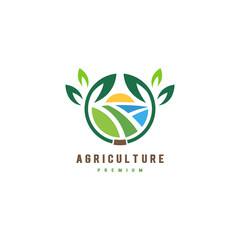Fototapeta premium Agriculture template logo design with modern concept for business, service, company and your product names or for all your ideas