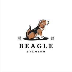 beagle dog vintage vector logo design