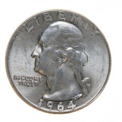 USD George Washington Quarter Dated 1964