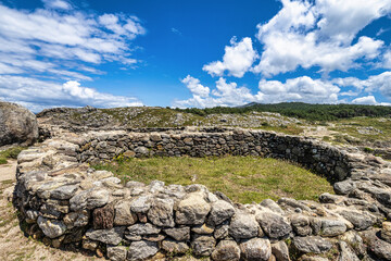Celtic Castro de Barona, Galician Iron Age forts. Porto do Son, Coruna, Galicia, Spain.