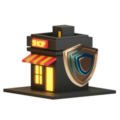 3d shop security icon