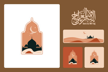 Bohemian Isra mi'raj arabic calligraphy islamic greeting card