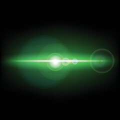 Abstract background with green lens flare