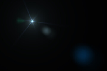 Natural, Sun flare on the black background