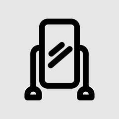 Mirror icon in line style about furniture, use for website mobile app presentation