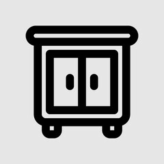 Cabinet icon in line style about furniture, use for website mobile app presentation