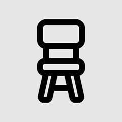 Chair icon in line style about furniture, use for website mobile app presentation