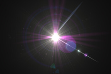 Natural, Sun flare on the black background