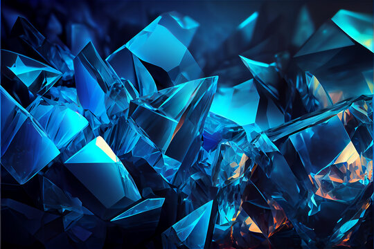 abstract sapphire background showing a blue crystal surface