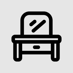 Dressing table icon in line style about furniture, use for website mobile app presentation