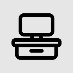 Television icon in line style about furniture, use for website mobile app presentation