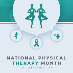 Obraz na płótnie Canvas Happy Physical Therapy Month Celebration Vector Design Illustration for Background, Poster, Banner, Advertising, Greeting Card