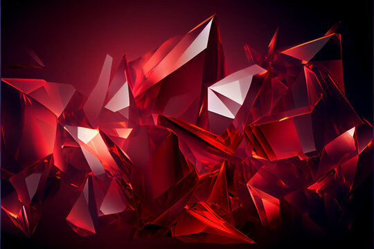 abstract ruby background showing a red crystal surface