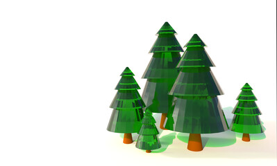 Christmas tree and gifts 3D rendering including pine transparent 3D and gifts transparent for Christmas and new year content.
