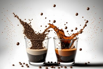 High quality illustration of espresso in glass cup