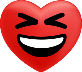 Heart Cartoon Emoticons, Character face expressions and Emotional reaction