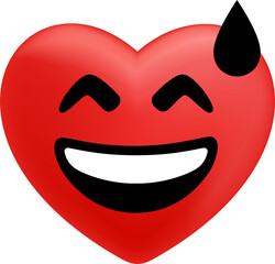 Heart Cartoon Emoticons, Character face expressions and Emotional reaction
