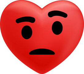 Heart Cartoon Emoticons, Character face expressions and Emotional reaction