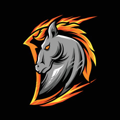 angry horse mascot vector design on a shield, can be used for t-shirt design, mascot design, posters, emblems, etc.