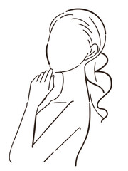 女性の美容イメージ（線画）