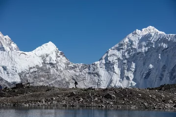 Photo sur Plexiglas Makalu Mountain Lake and Makalu at Kongma La, Nepal, Himalaya, Khumbu Himal