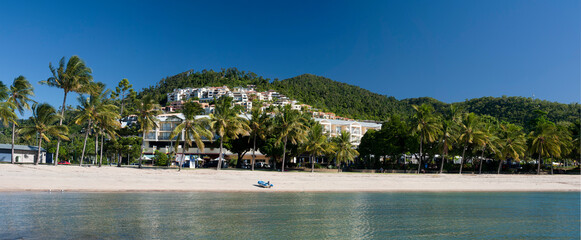 Panorama view of Airlie Beach from the water
