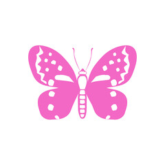 butterfly isolated on white, Silhouette butterfly logo icon with white background