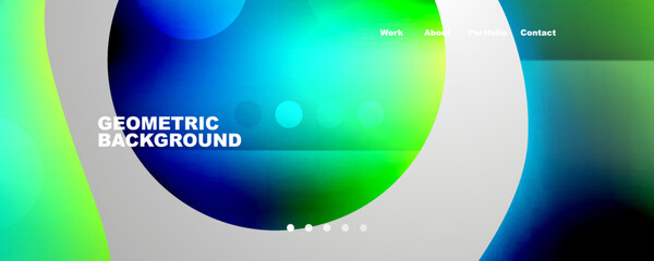 Naklejka premium Circle, flowing shape composition geometric abstract background. Vector Illustration For Wallpaper, Banner, Background, Card, Book Illustration, landing page
