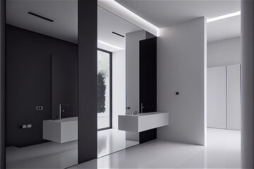 Modern contemporary upscale bathroom in a minimal style