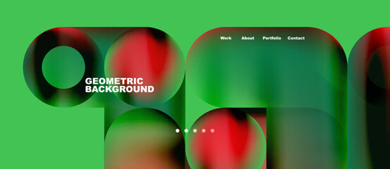 Naklejka premium Abstract circles and round shapes landing page background. Vector Illustration For Wallpaper, Banner, Background, Card, Book Illustration, landing page. Pattern design concept