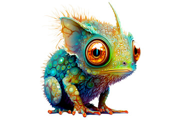 Baby animorph, beast, creature, weird and unusual, bright colours, psychedelic, generative ai, generative, ai
