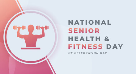 Fototapeta na wymiar Happy Senior Health and Fitness Day Celebration Vector Design Illustration for Background, Poster, Banner, Advertising, Greeting Card