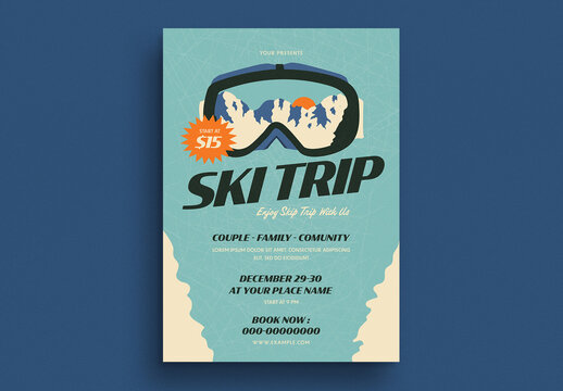 Ski Trip Event Flyer Layout