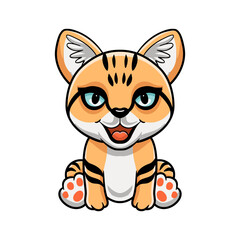 Cute sand cat cartoon sitting