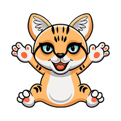 Cute sand cat cartoon sitting