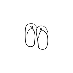 Slippers Line Style Icon Design
