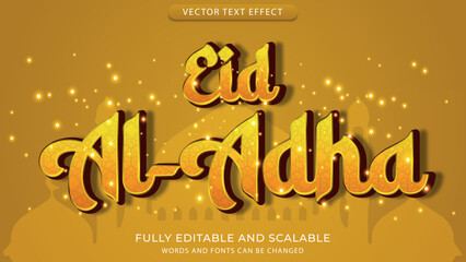 Text effect for the Muslim Eid al-Adha, editable eps file