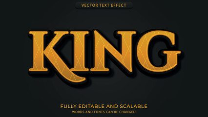 gold color king text effect editable eps file