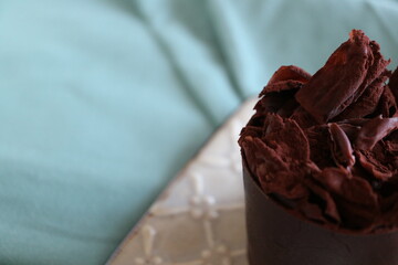 ビターなチョコレートケーキ　シンプル　ビターチョコ　チョコレートの素材　バレンタイン