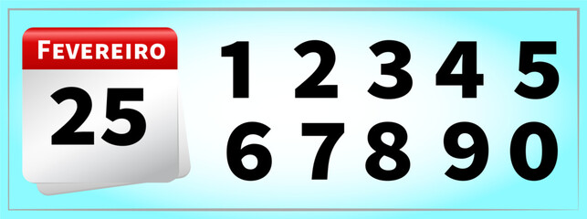 vector calendar number all numbers portuguese