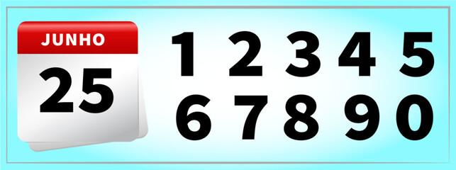 vector calendar number all numbers portuguese
