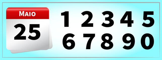 vector calendar number all numbers portuguese