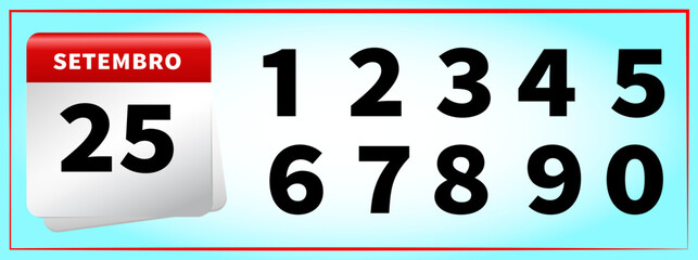 vector calendar number all numbers portuguese