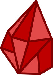Cartoon jewelry gems. Cartoon vector illustration. Red ruby vector