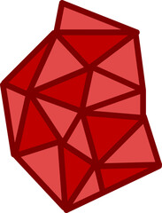 Cartoon jewelry gems. Cartoon vector illustration. Red ruby vector