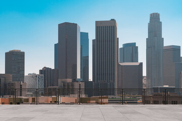 Skyscrapers Cityscape Downtown, Los Angeles Skyline Buildings. Beautiful Real Estate. Day time....