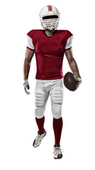Fototapeta na wymiar Football Player with a Red uniform on a transparent background. PNG file.