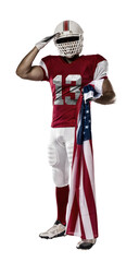 Obraz premium Football Player with a Red uniform on a transparent background. PNG file.