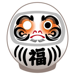 片目の白い達磨さんのイラスト【卯年・年賀状素材】